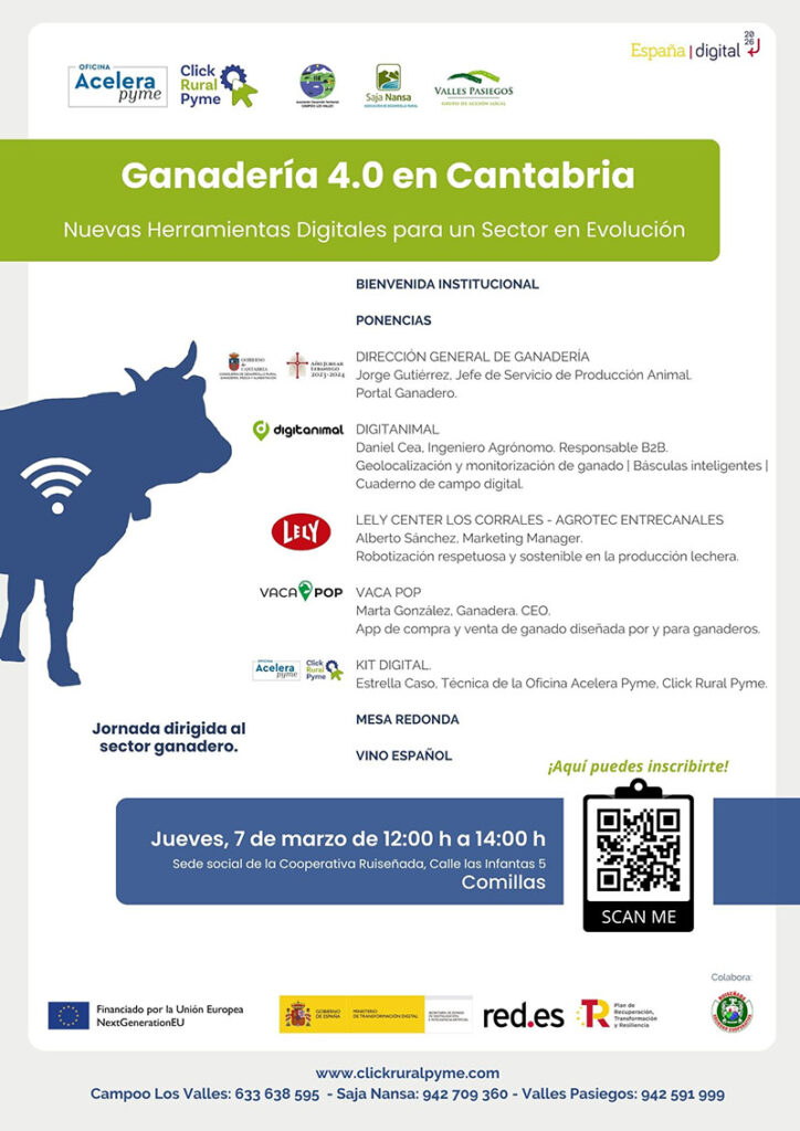 Cartel Jornada Transformación Digital para el sector Ganadero - Click Rural Pyme